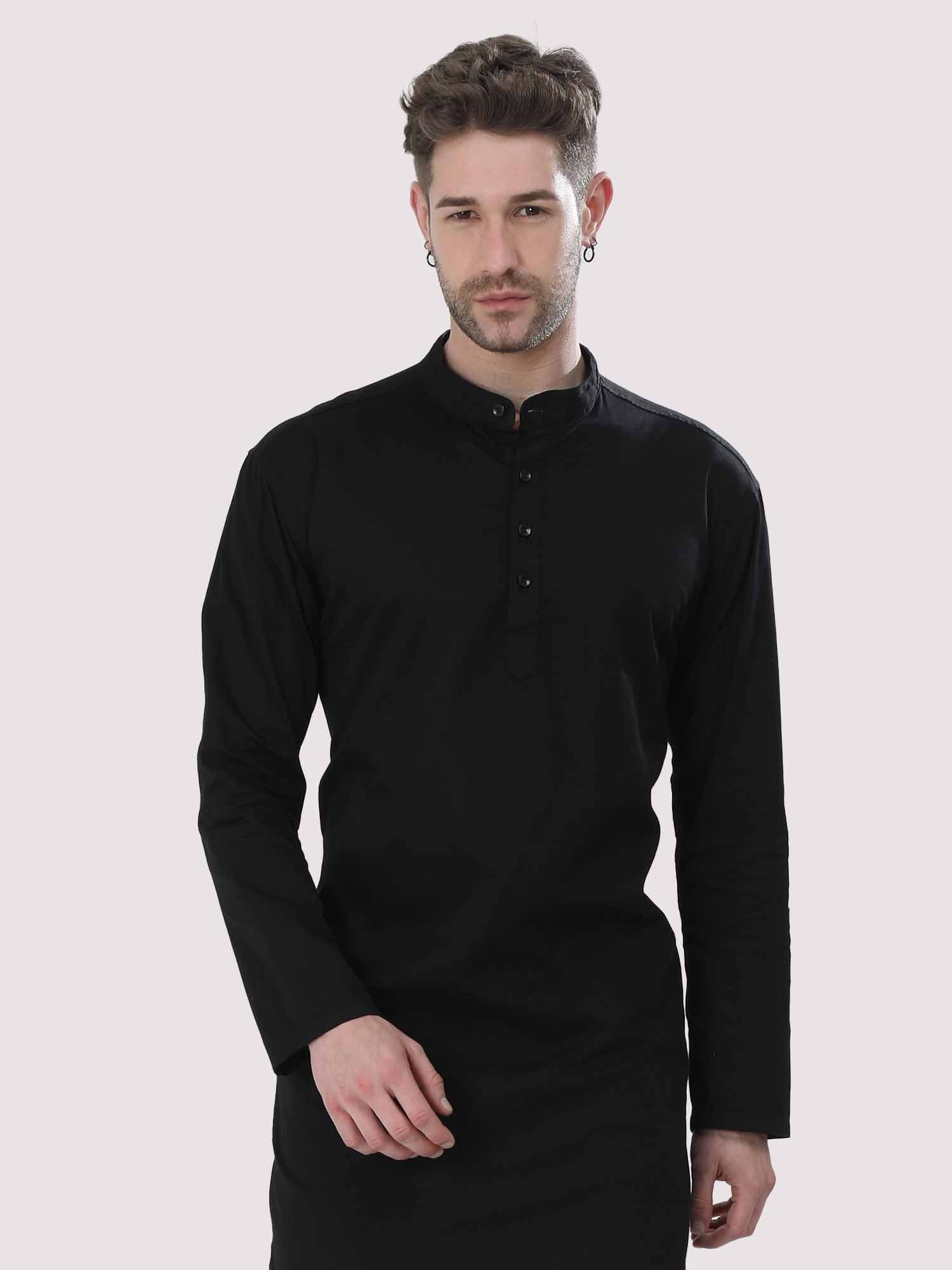 Rich Black Solid Kurta - Guniaa Fashions