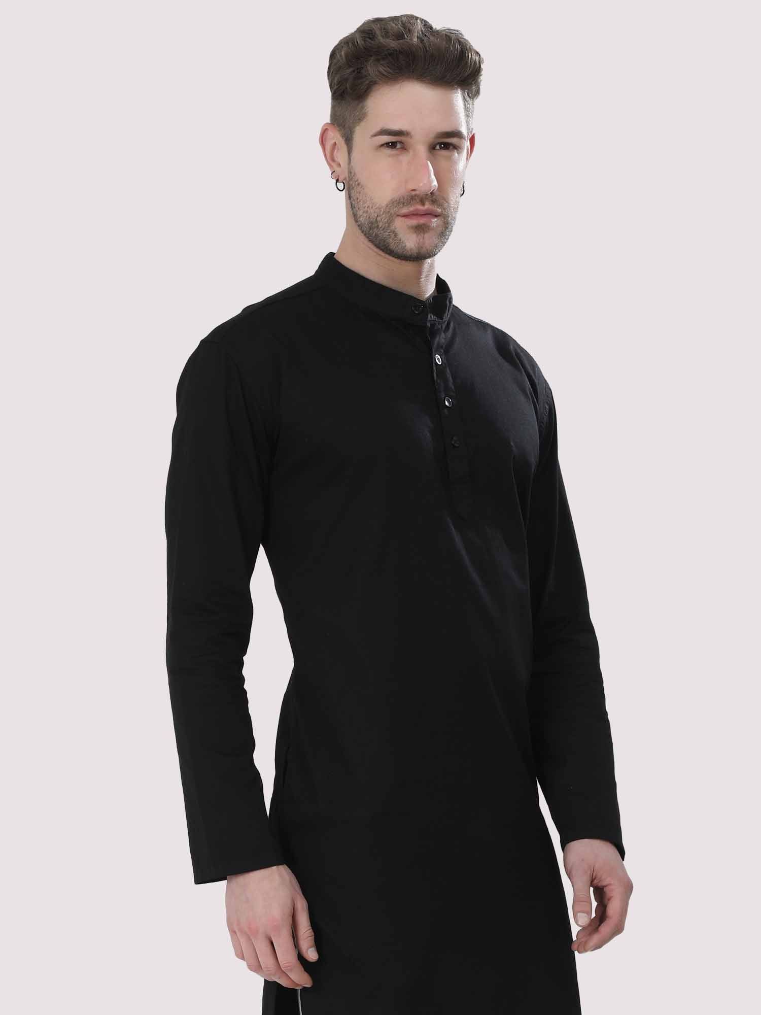 Rich Black Solid Kurta - Guniaa Fashions