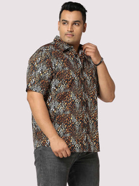 Roar Digital Printed Half Shirt Men's Plus Size - Guniaa Fashions