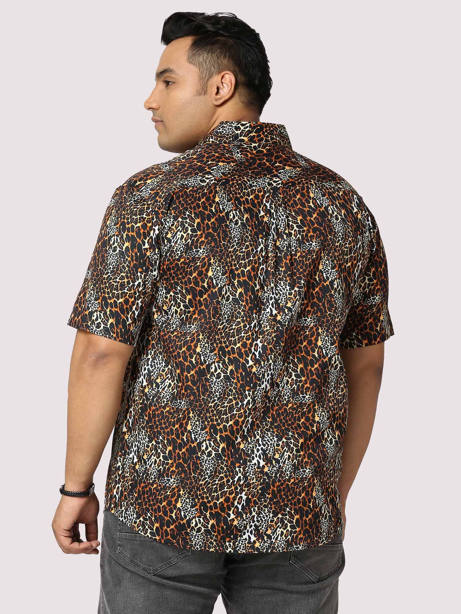 Roar Digital Printed Half Shirt Men's Plus Size - Guniaa Fashions