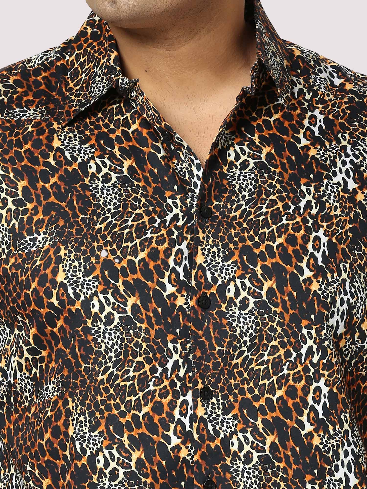 Roar Digital Printed Half Shirt Men's Plus Size - Guniaa Fashions