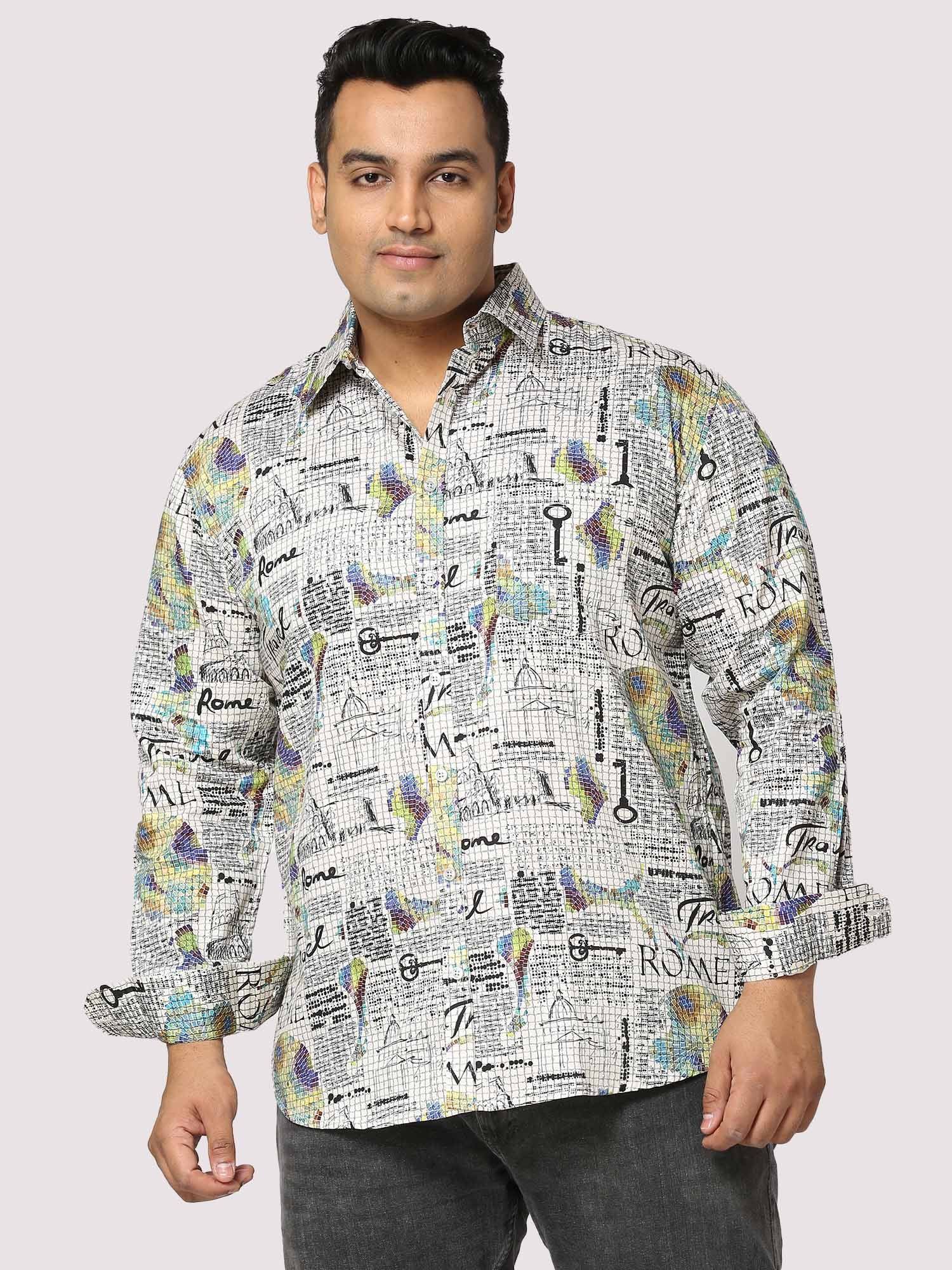 Rome Digital Printed Full Sleeve Men's Plus Size - Guniaa Fashions