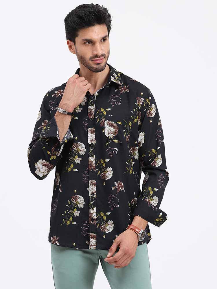 Rosette Printed Full Sleeve Shirt - Guniaa Fashions