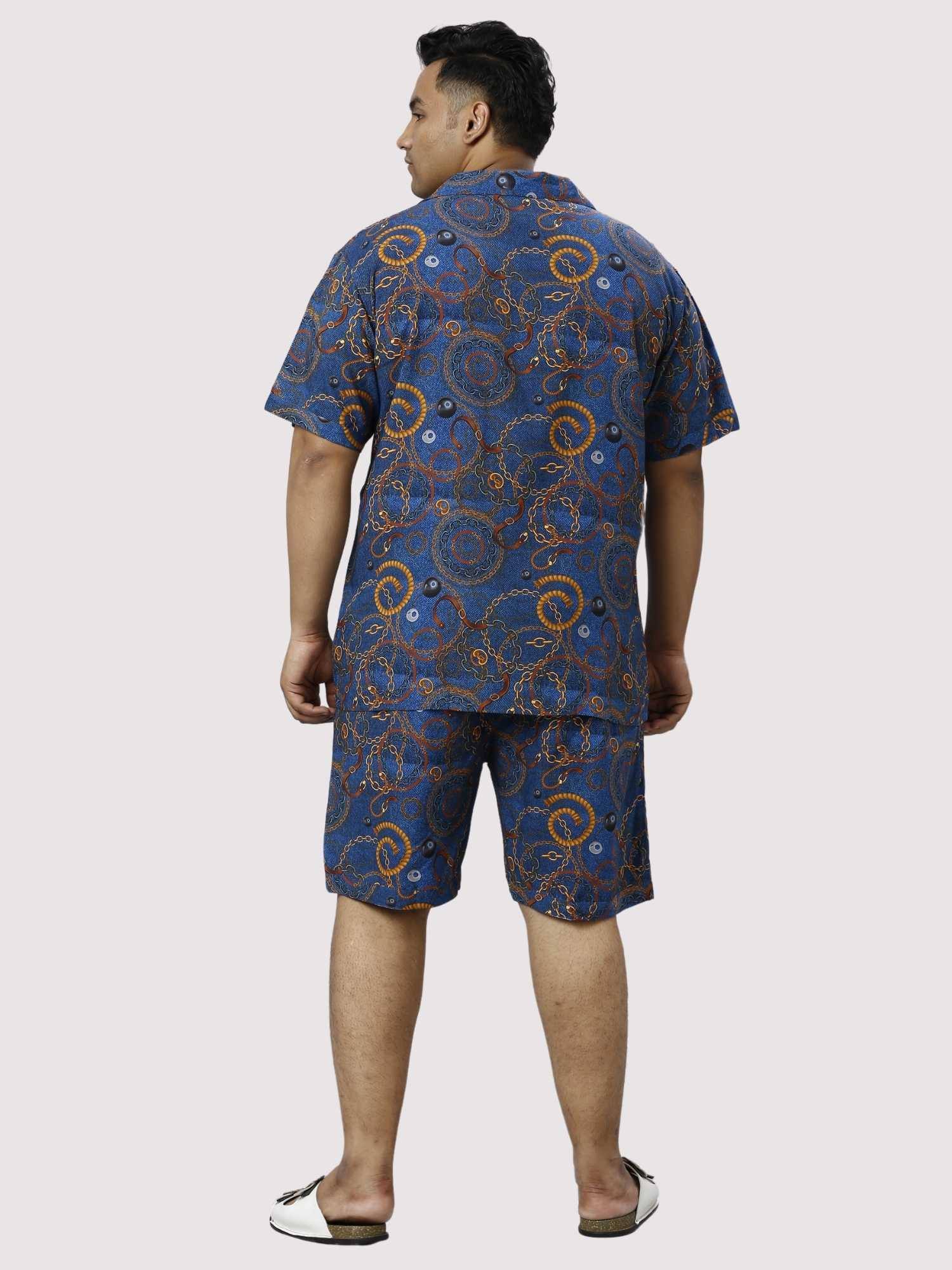 Royal Chains Digital Printed Half Co-ords Set Men's Plus Size - Guniaa Fashions