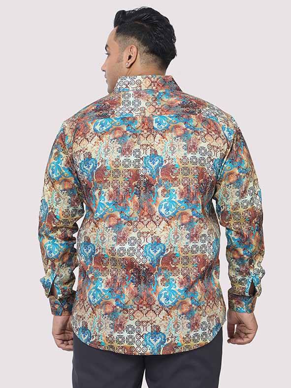 Royal Paisley Digital Printed Cotton Men's Plus Size Full Shirt - Guniaa Fashions