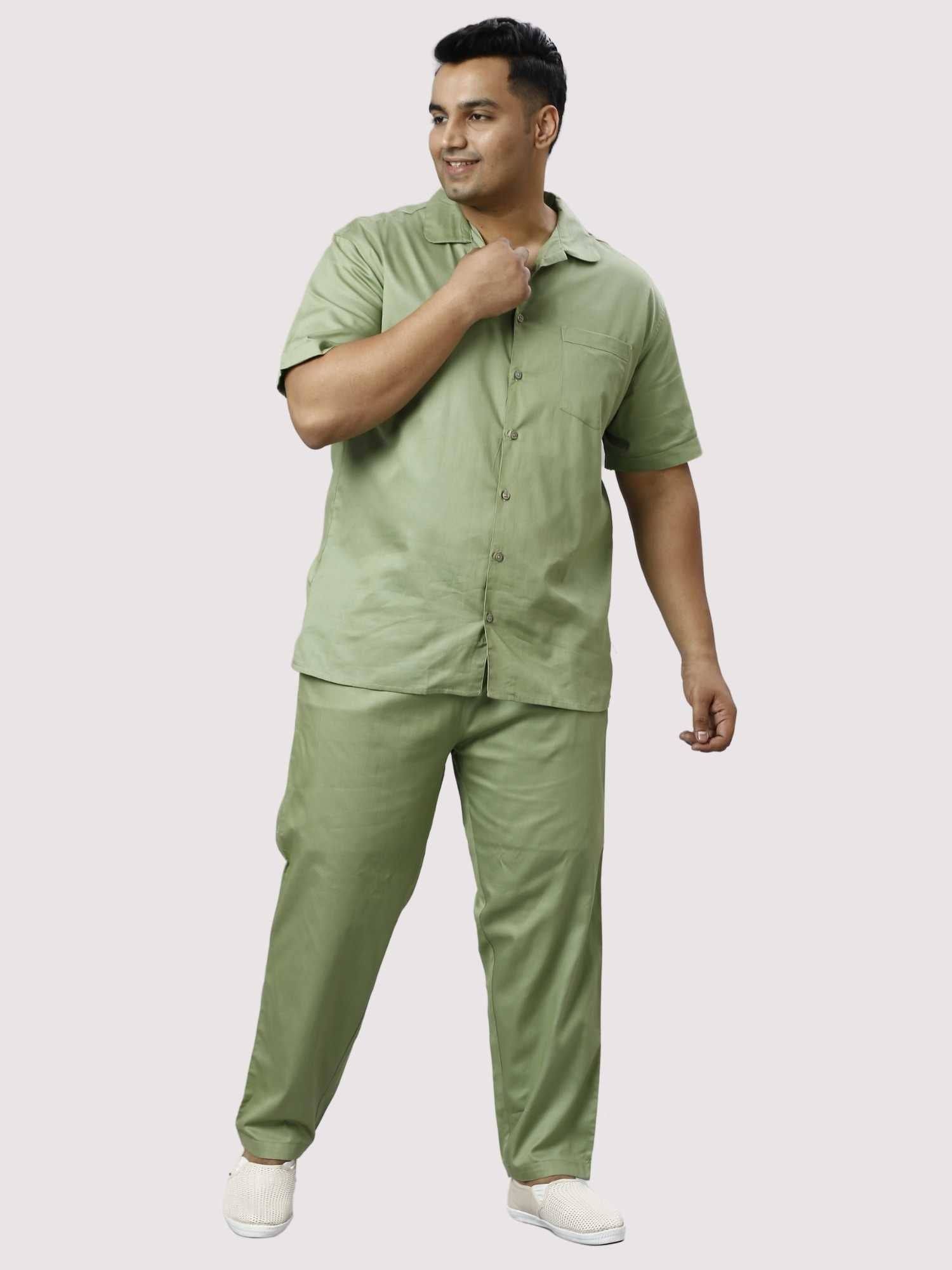 Sage Solid Green Full Co-ords Set Men's Plus Size - Guniaa Fashions