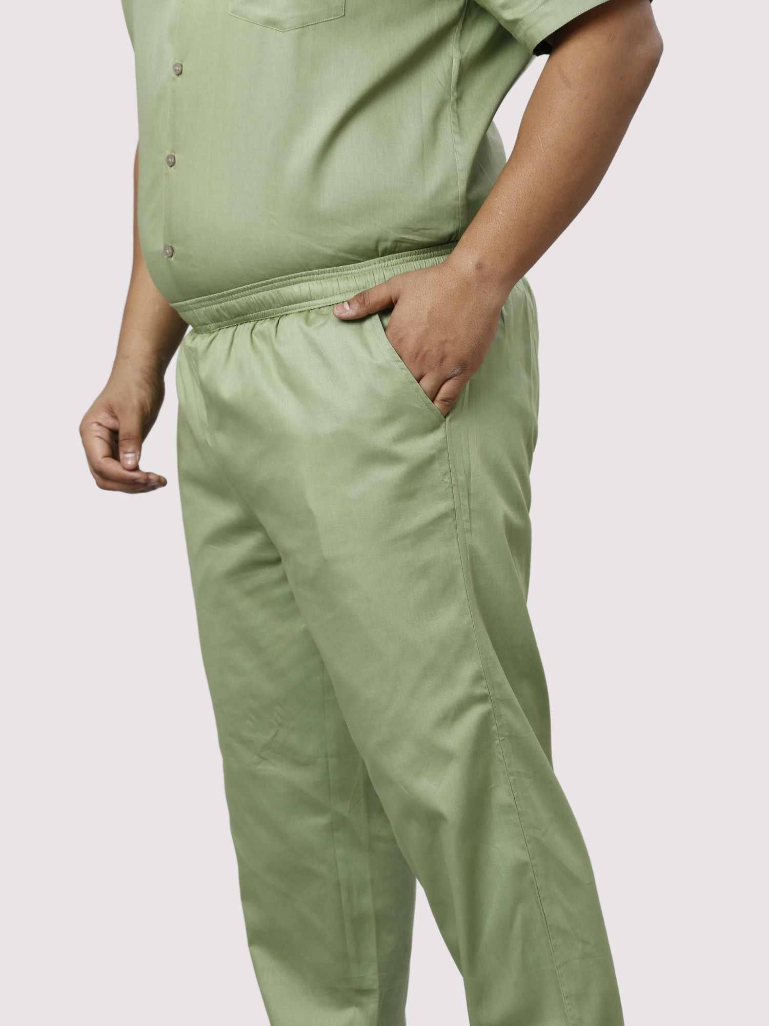 Sage Solid Green Full Co-ords Set Men's Plus Size - Guniaa Fashions