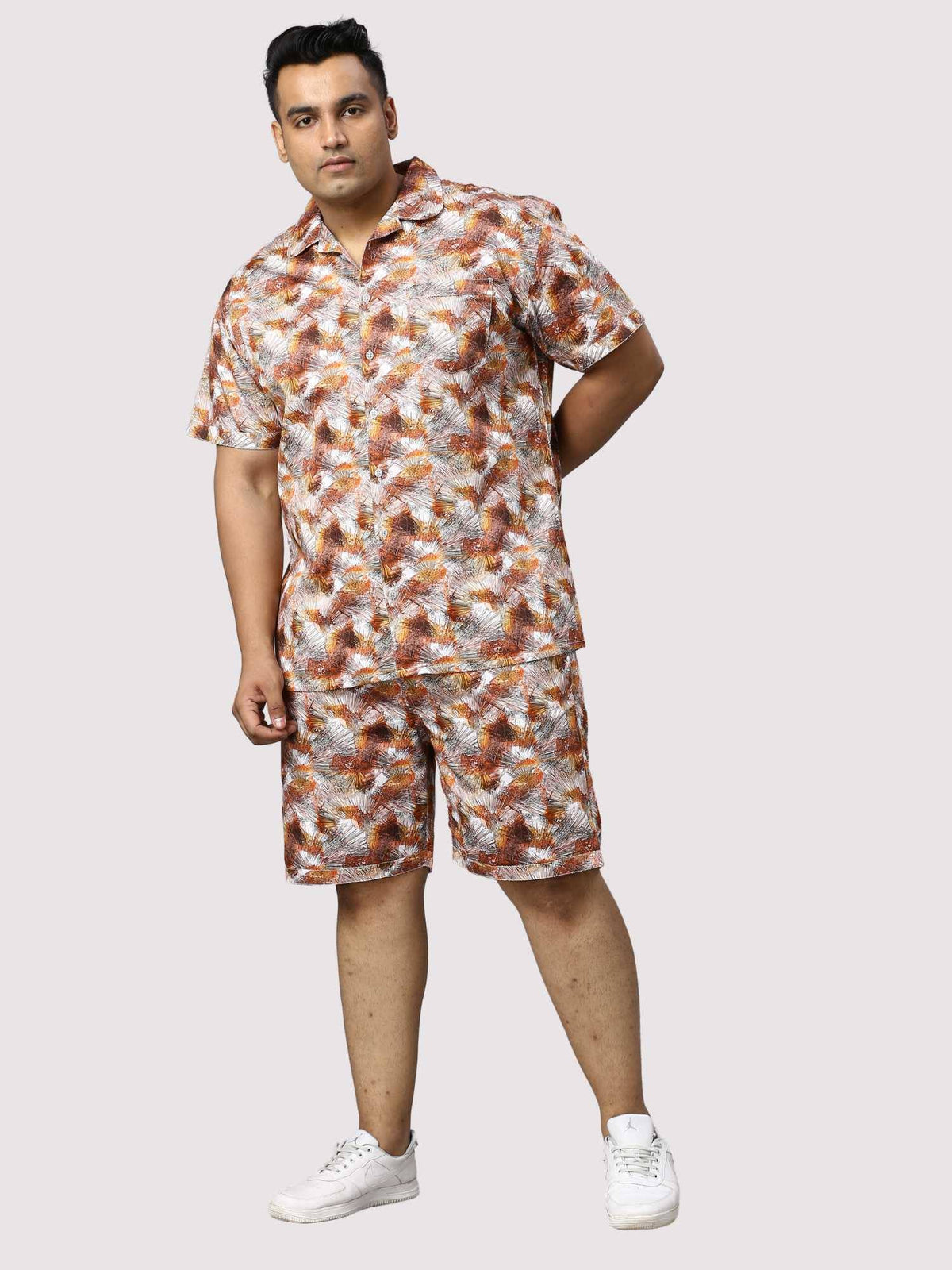 Sandstone Digital Printed Half Co-Ords Men's Plus Size - Guniaa Fashions