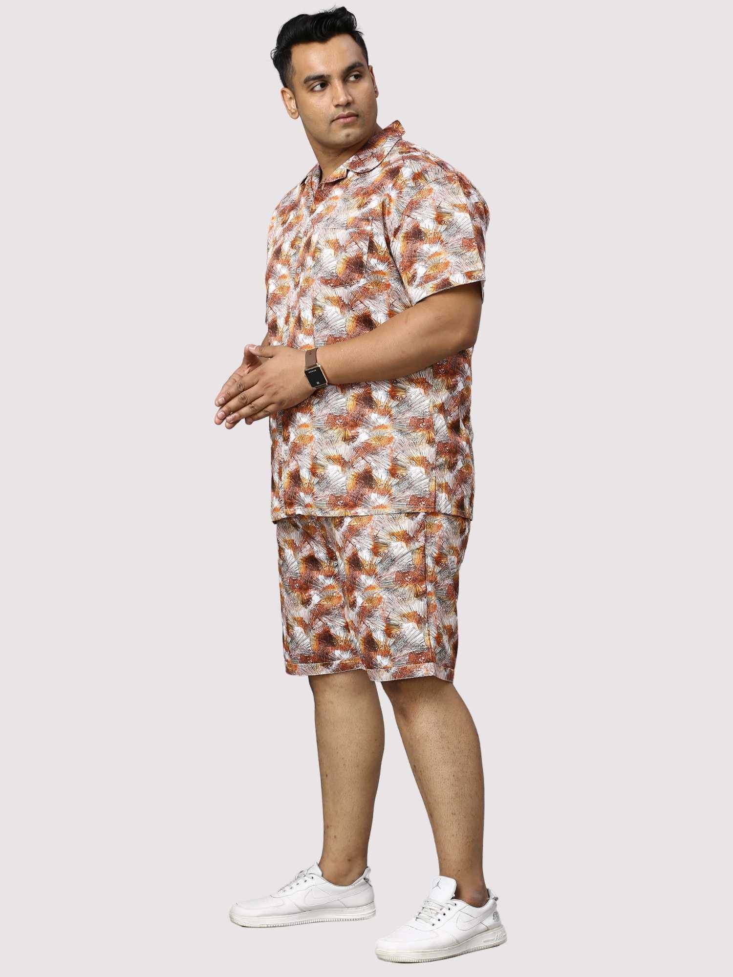 Sandstone Digital Printed Half Co-Ords Men's Plus Size - Guniaa Fashions