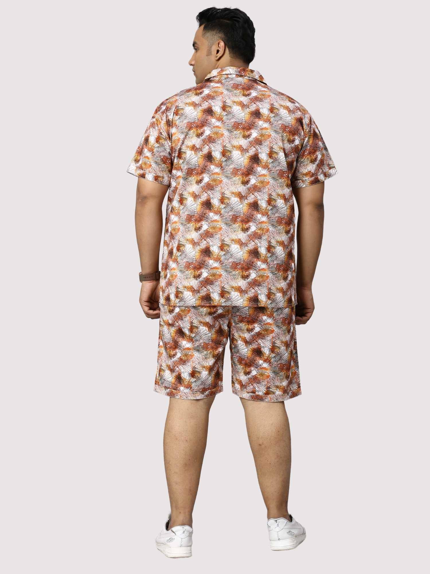 Sandstone Digital Printed Half Co-Ords Men's Plus Size - Guniaa Fashions