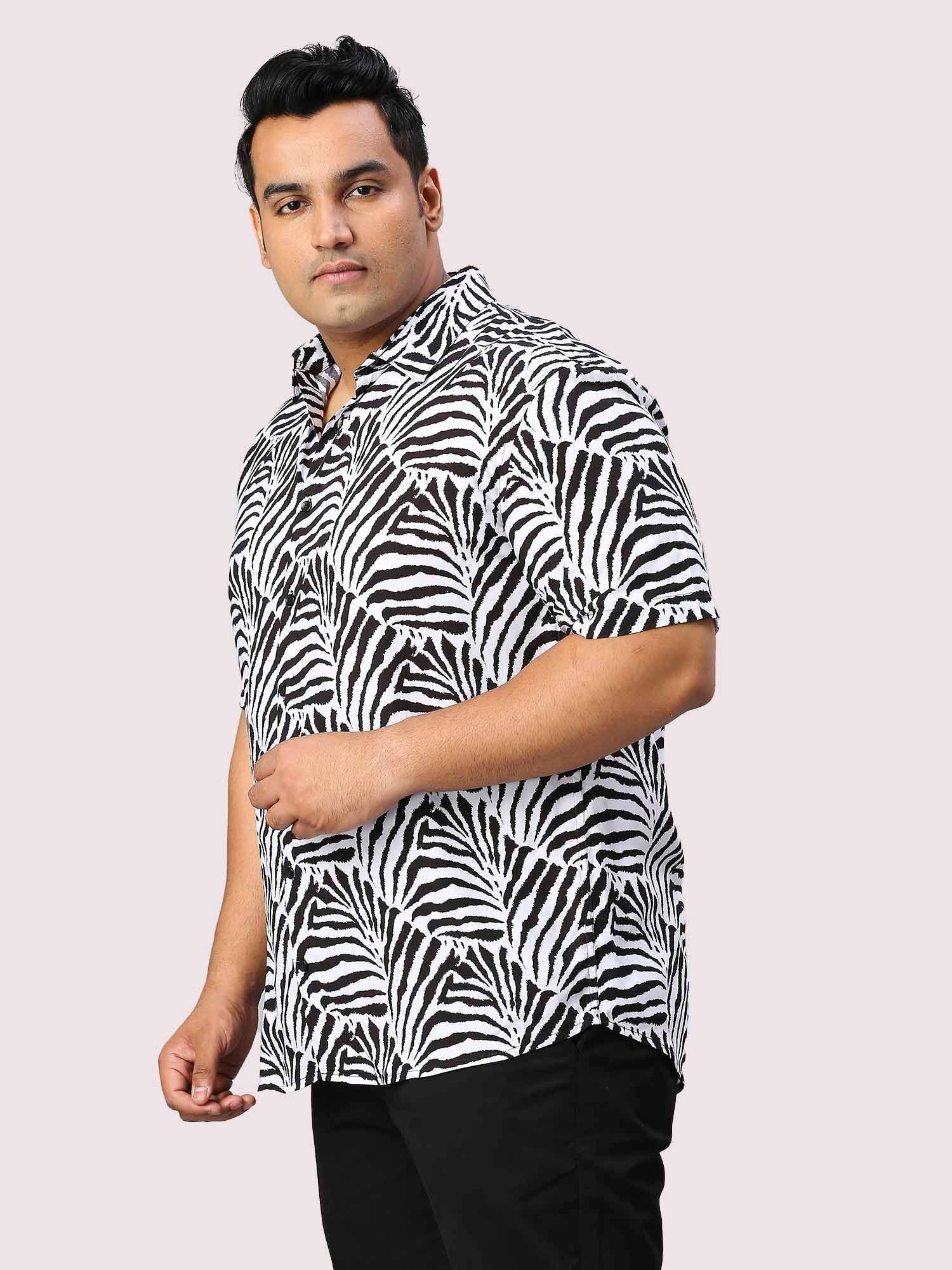 Shade Digital Printed Half Sleeve Men's Plus Size Shirt - Guniaa Fashions