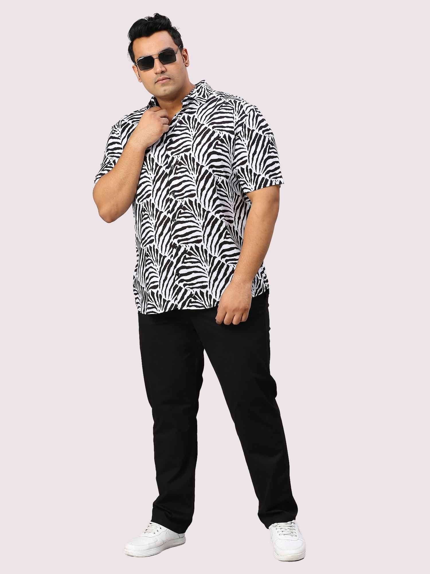 Shade Digital Printed Half Sleeve Men's Plus Size Shirt - Guniaa Fashions