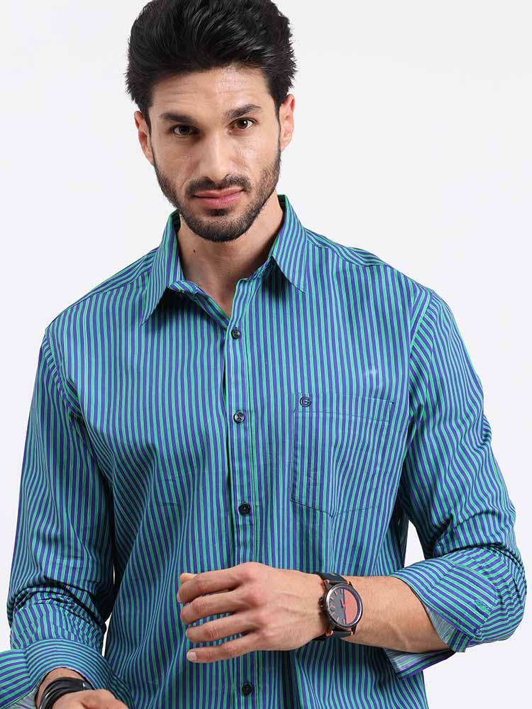 Simple Stripes Printed Full Sleeve Shirt - Guniaa Fashions