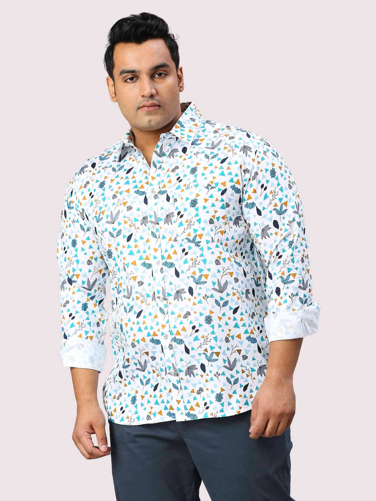 Skytale Digital Printed Full Sleeve Shirt Men's Plus Size - Guniaa Fashions