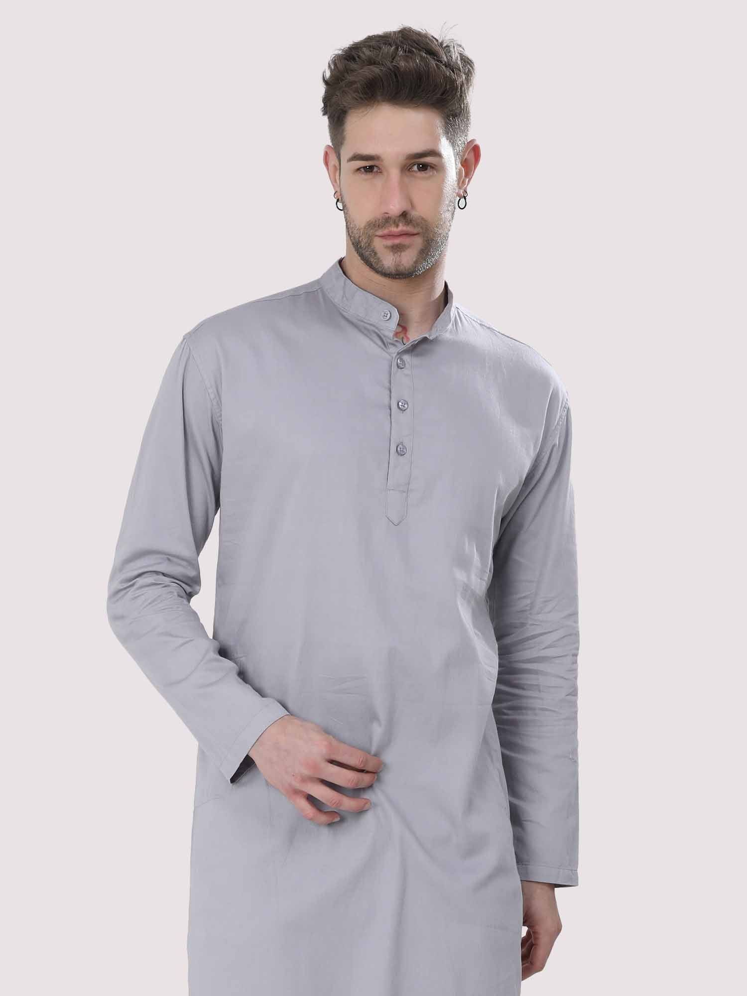 Slate Grey Solid Kurta - Guniaa Fashions