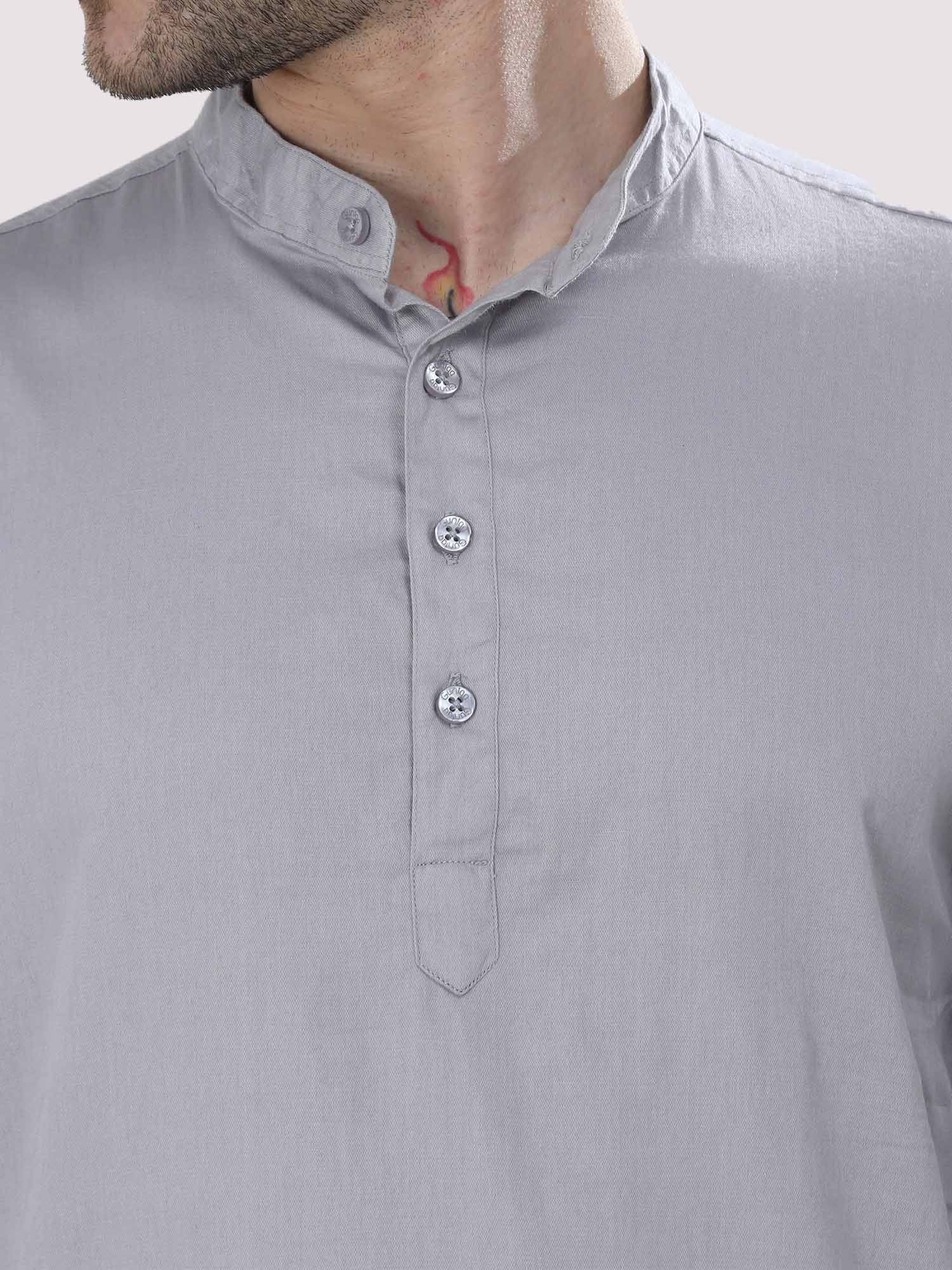 Slate Grey Solid Kurta - Guniaa Fashions