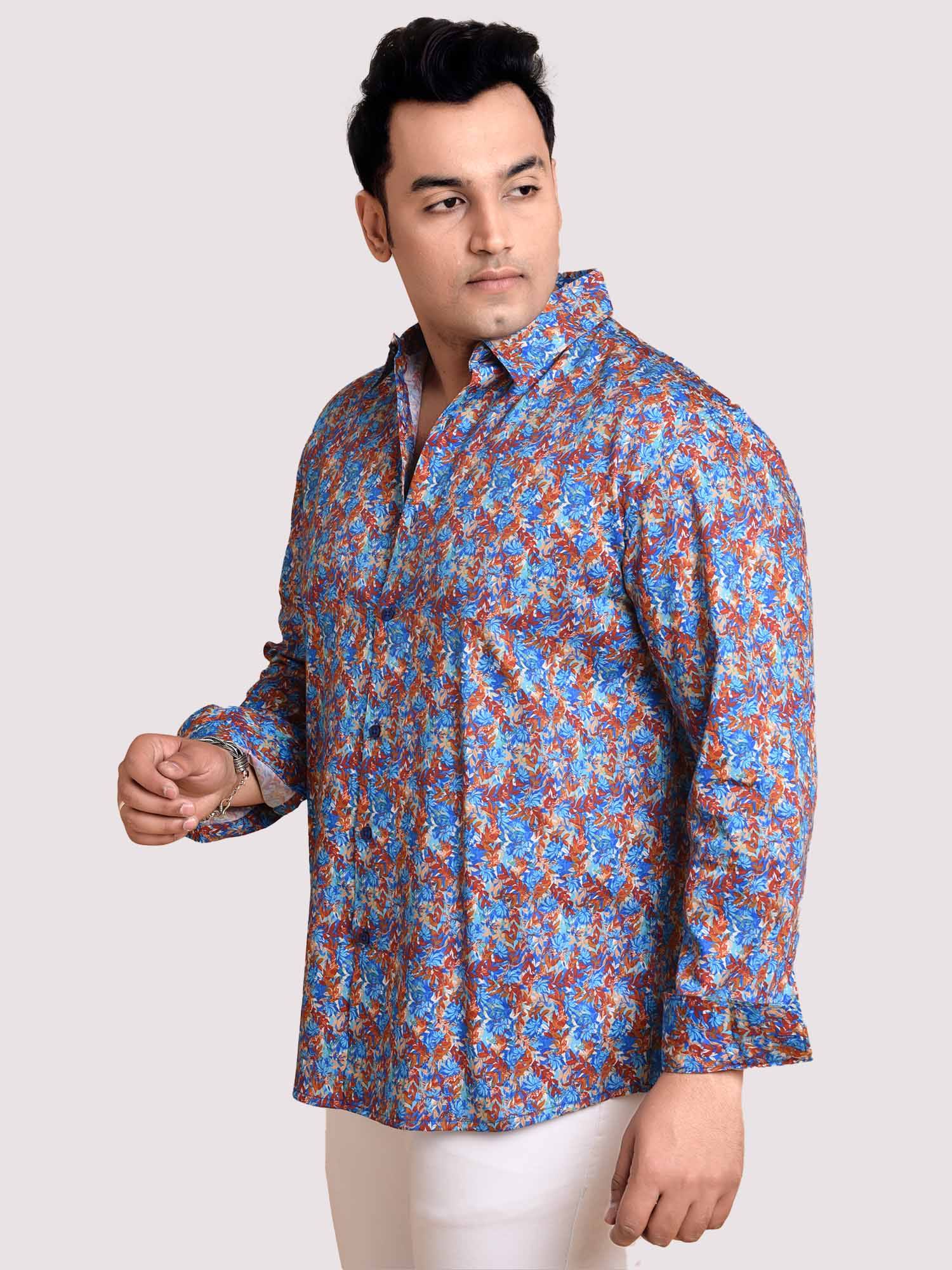 Small Leaf Printed Cotton Full sleeve Men's Plus size - Guniaa Fashions