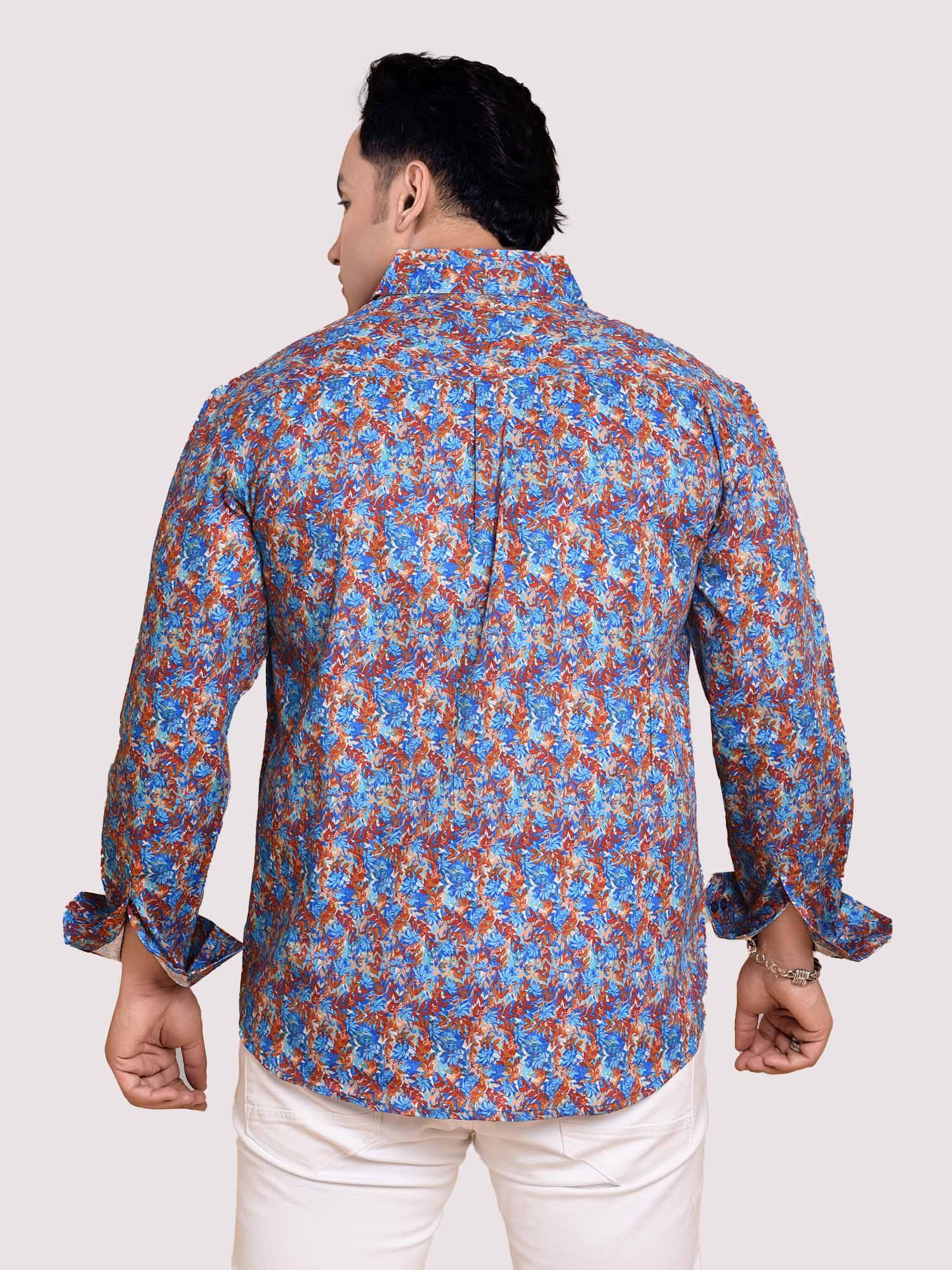 Small Leaf Printed Cotton Full sleeve Men's Plus size - Guniaa Fashions