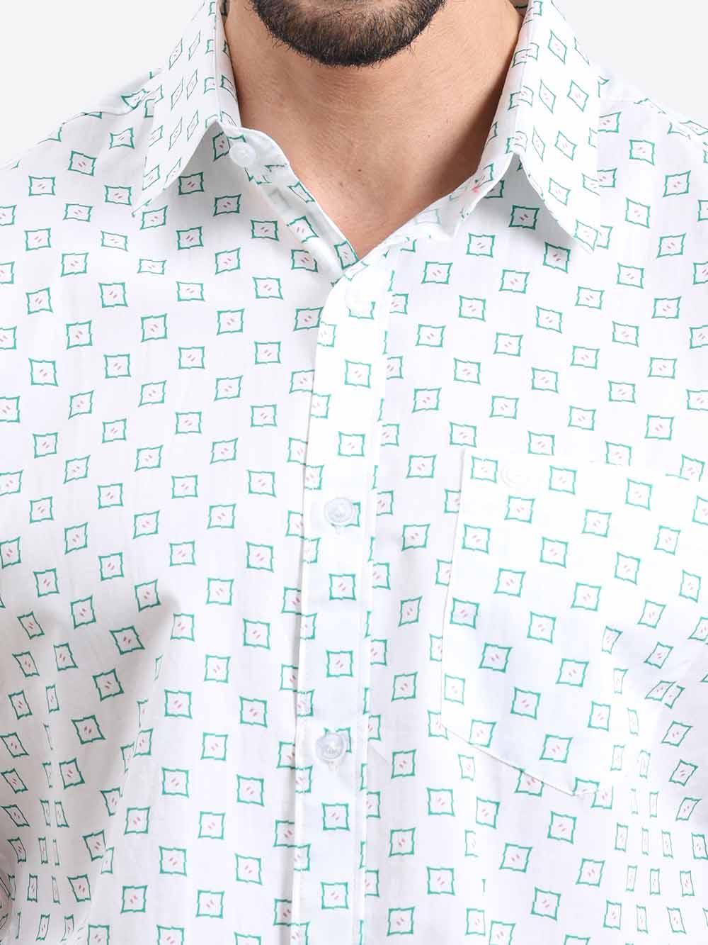 Small Square Checks Printed Half Sleeve Shirt - Guniaa Fashions