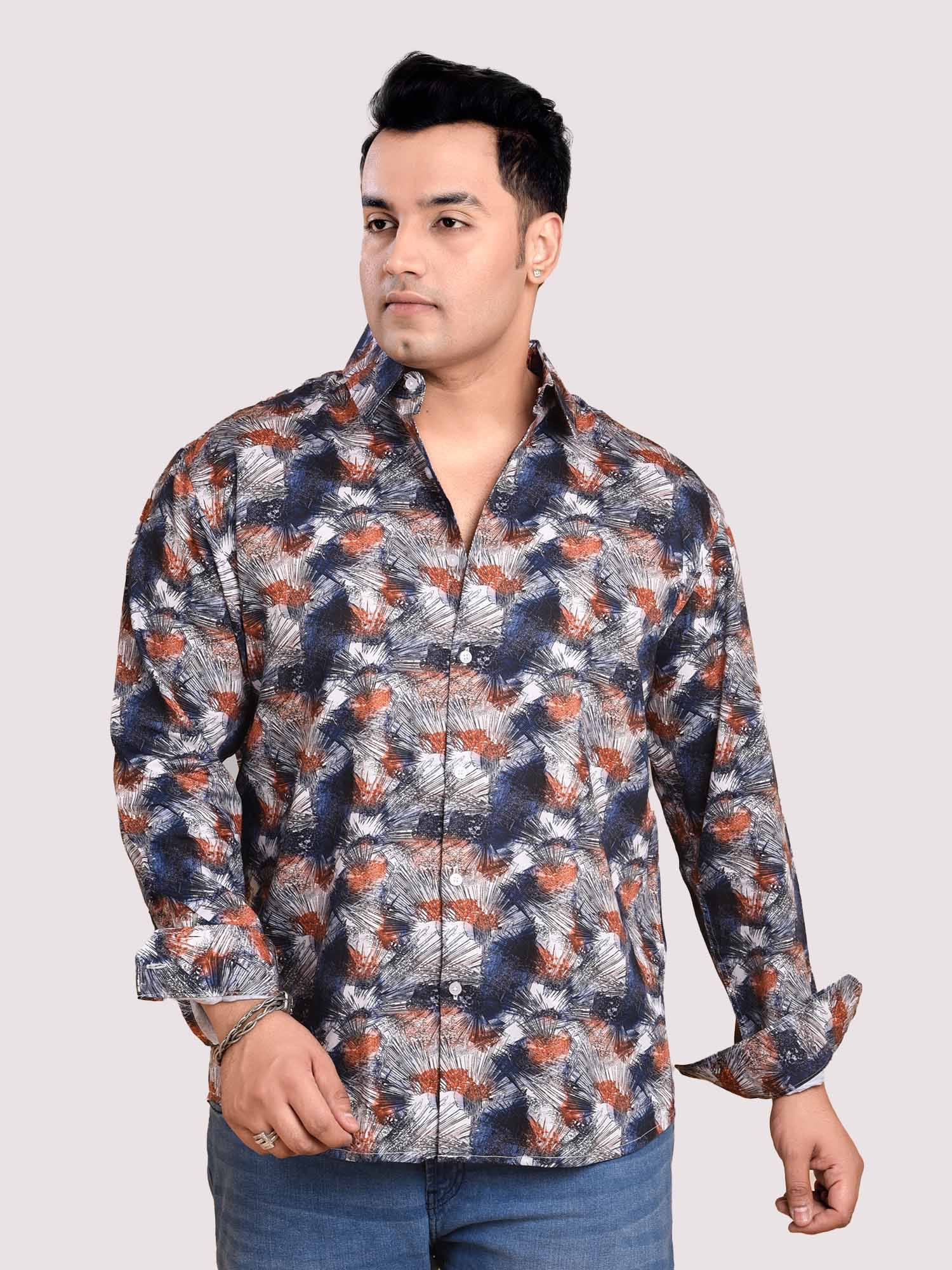 Sparkling Flower Giza Cotton Full Sleeve Men's Plus Size - Guniaa Fashions