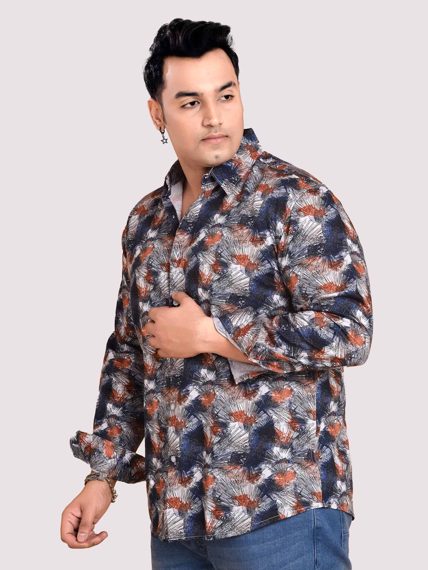 Sparkling Flower Giza Cotton Full Sleeve Men's Plus Size - Guniaa Fashions