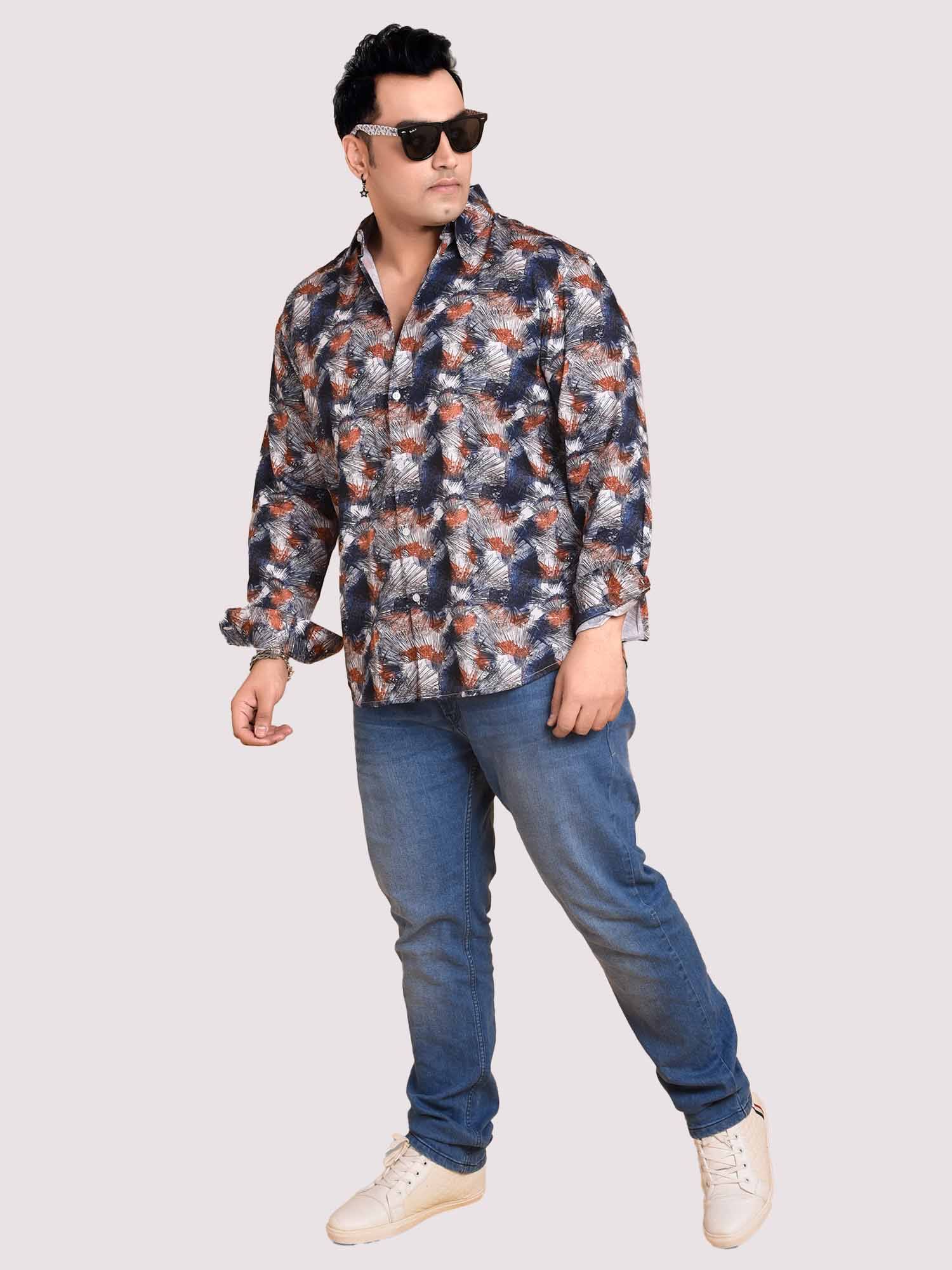 Sparkling Flower Giza Cotton Full Sleeve Men's Plus Size - Guniaa Fashions