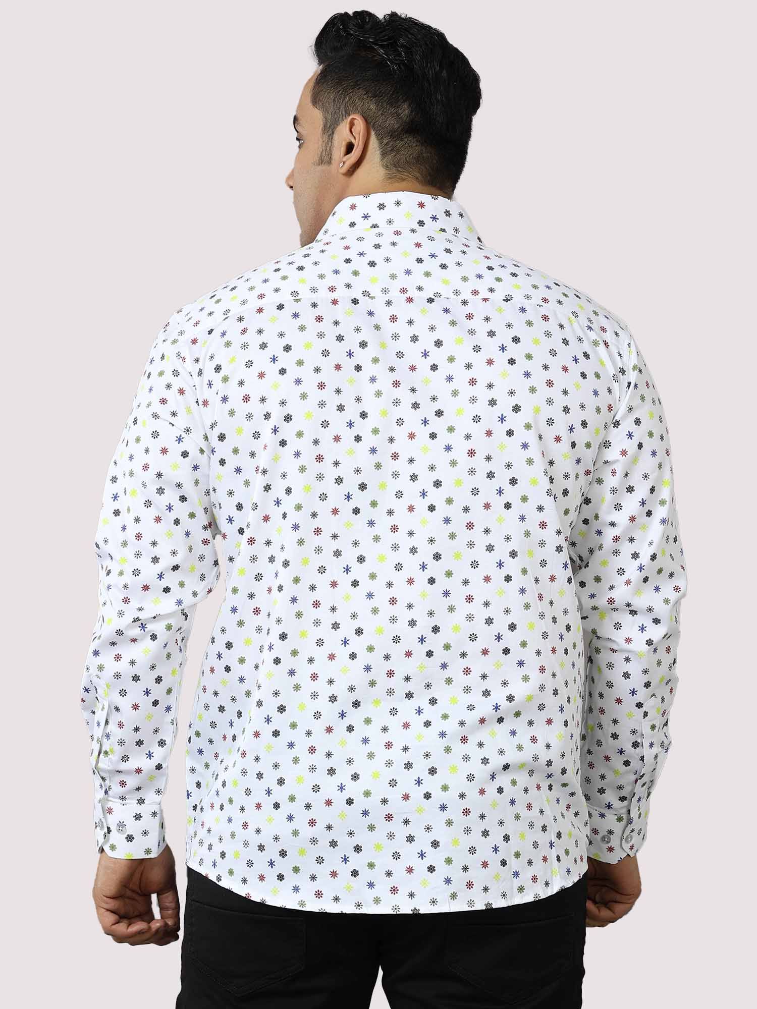 Sparkling Stars Printed Cotton Full Shirt Men's Plus Size - Guniaa Fashions