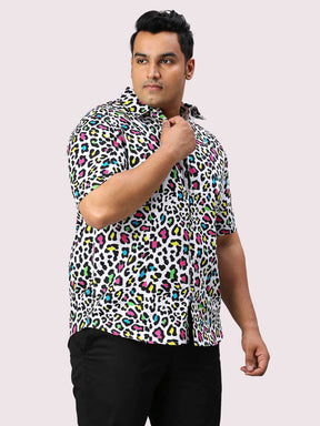 Spotted Digital Printed Half Sleeve Men's Plus Size Shirt - Guniaa Fashions