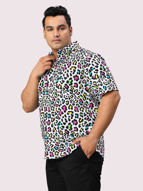 Spotted Digital Printed Half Sleeve Men's Plus Size Shirt - Guniaa Fashions