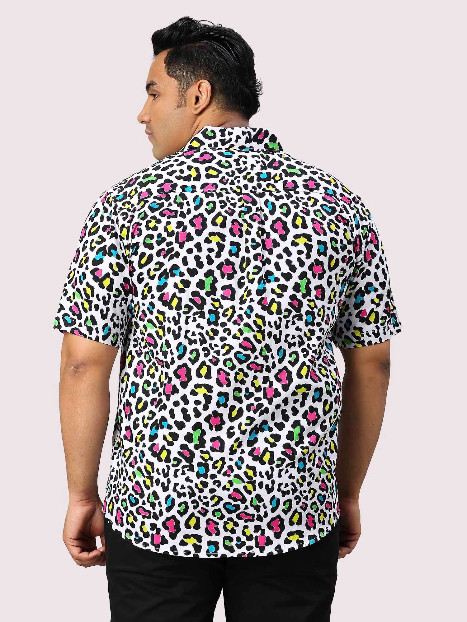 Spotted Digital Printed Half Sleeve Men's Plus Size Shirt - Guniaa Fashions