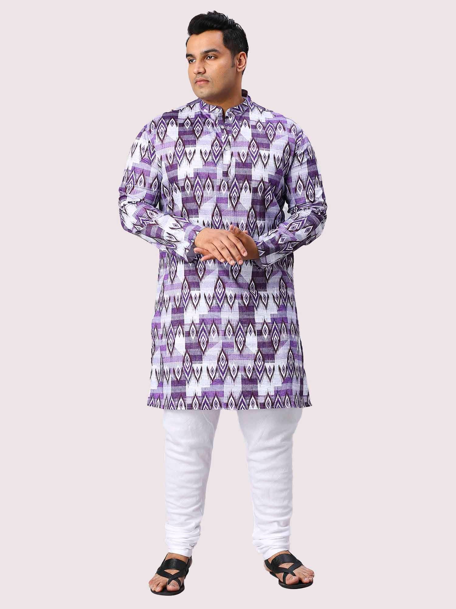 Spun Pearl Digital Printed Men's Plus Size Kurta - Guniaa Fashions