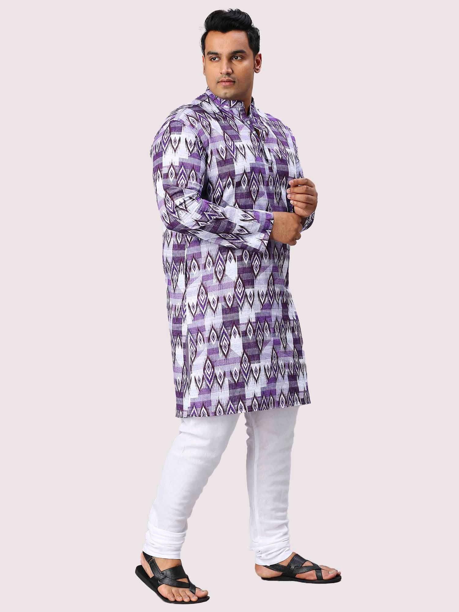 Spun Pearl Digital Printed Men's Plus Size Kurta - Guniaa Fashions