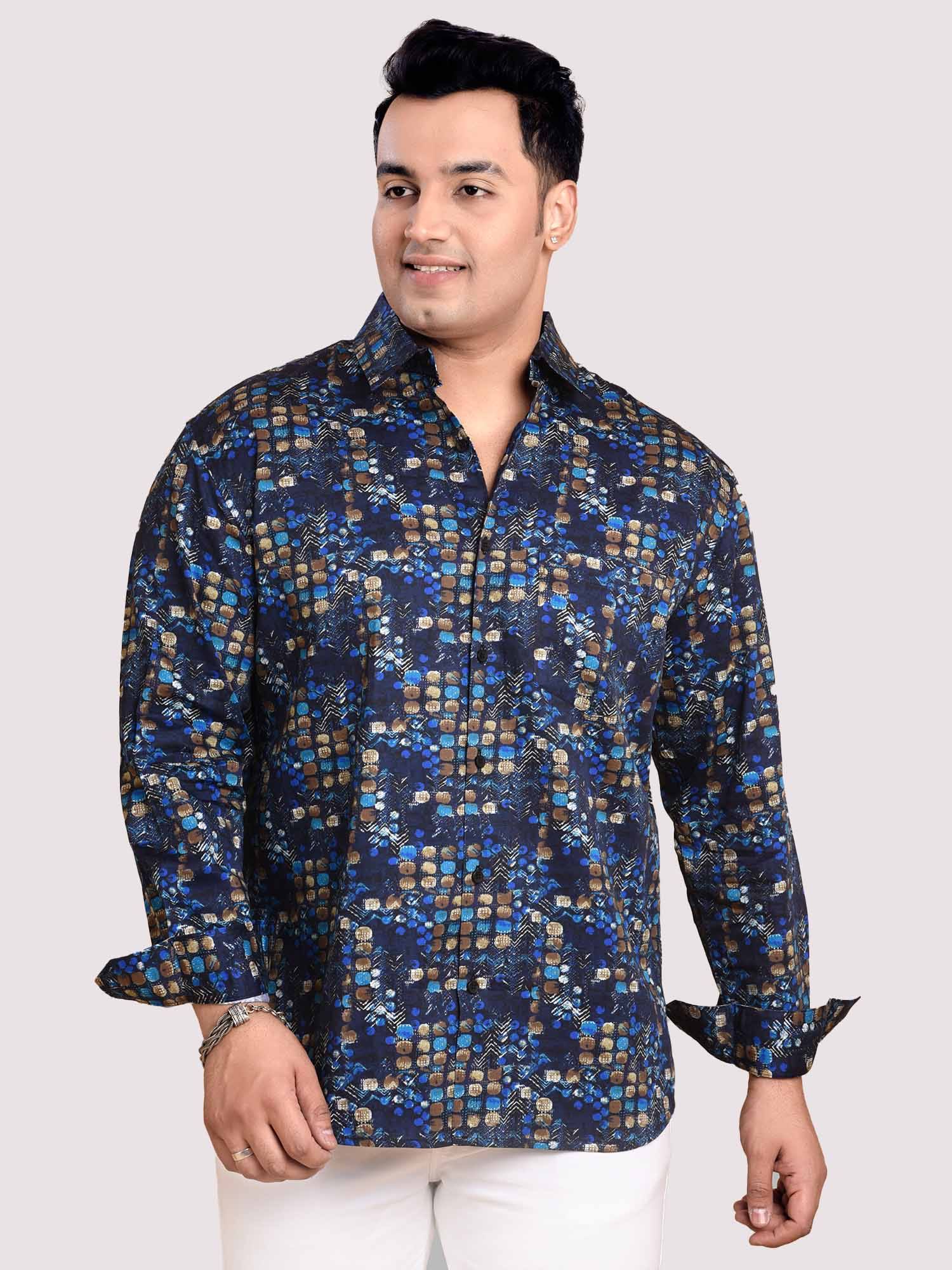 Square Dot Printed Full sleeve Men's Plus size - Guniaa Fashions