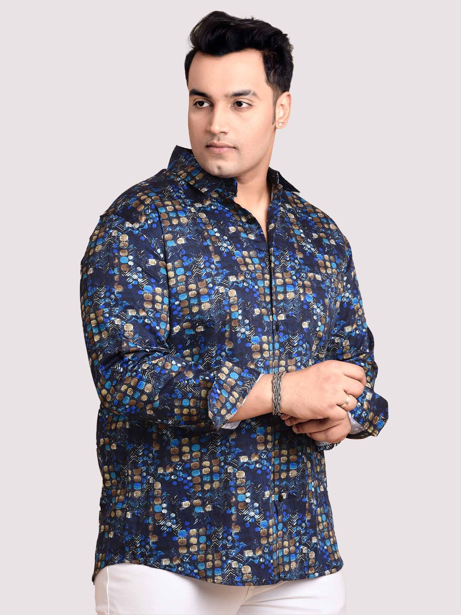 Square Dot Printed Full sleeve Men's Plus size - Guniaa Fashions