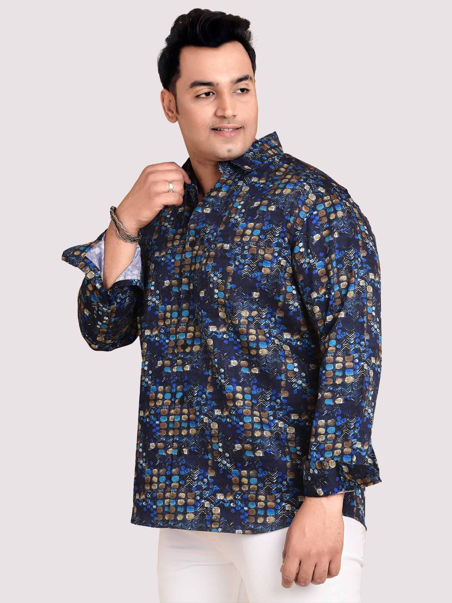 Square Dot Printed Full sleeve Men's Plus size - Guniaa Fashions