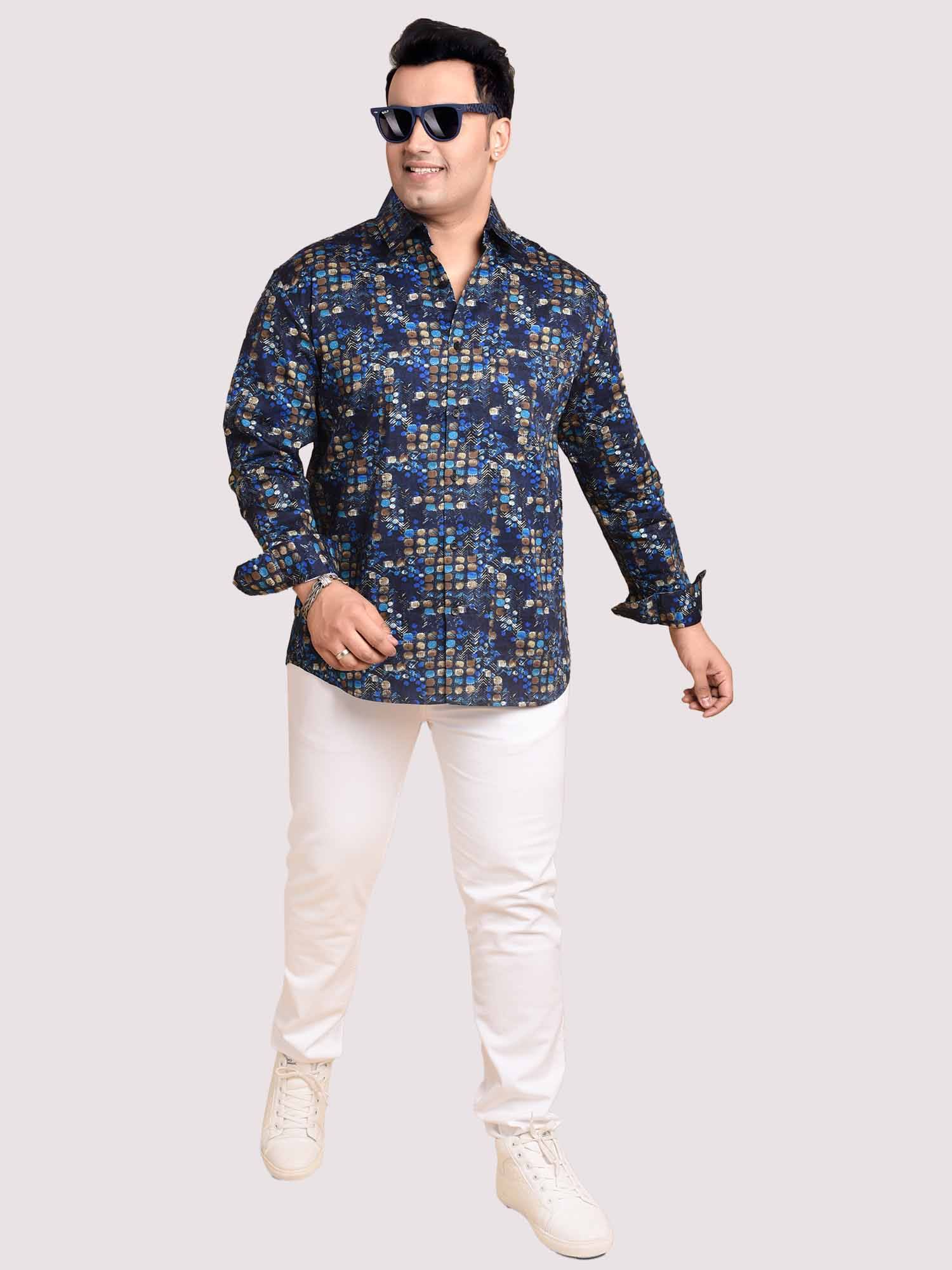 Square Dot Printed Full sleeve Men's Plus size - Guniaa Fashions