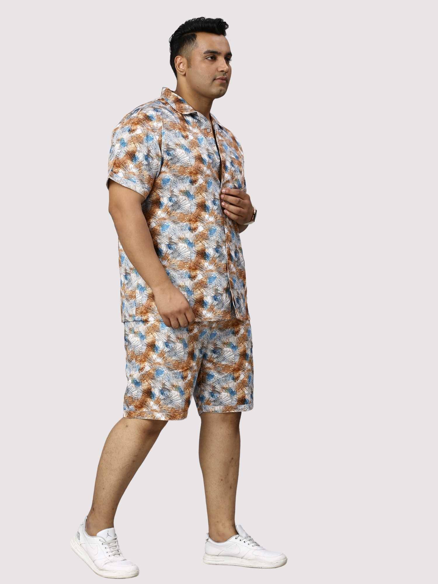 Star Dust Digital Printed Half Co-Ords Men's Plus Size - Guniaa Fashions