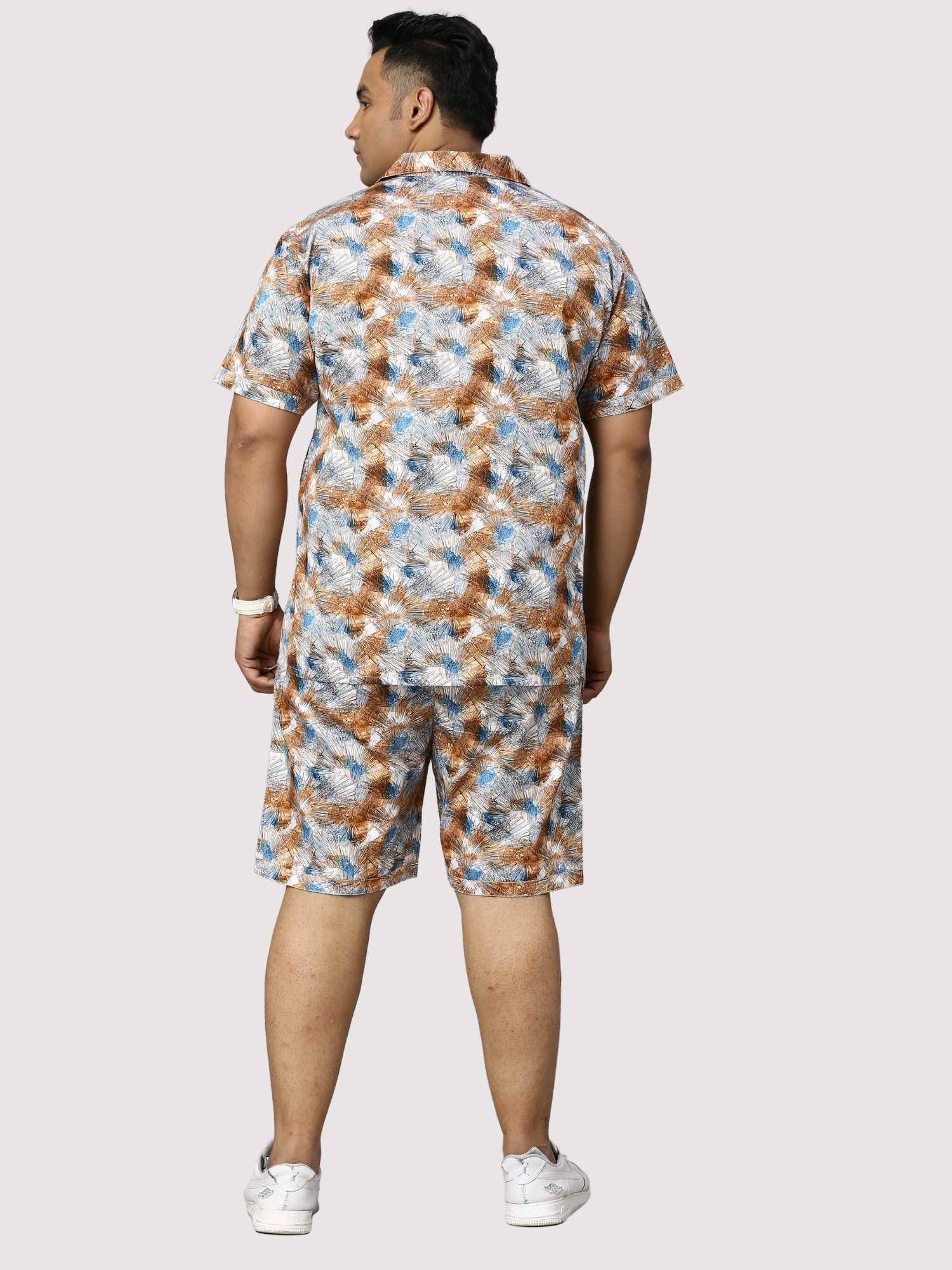 Star Dust Digital Printed Half Co-Ords Men's Plus Size - Guniaa Fashions