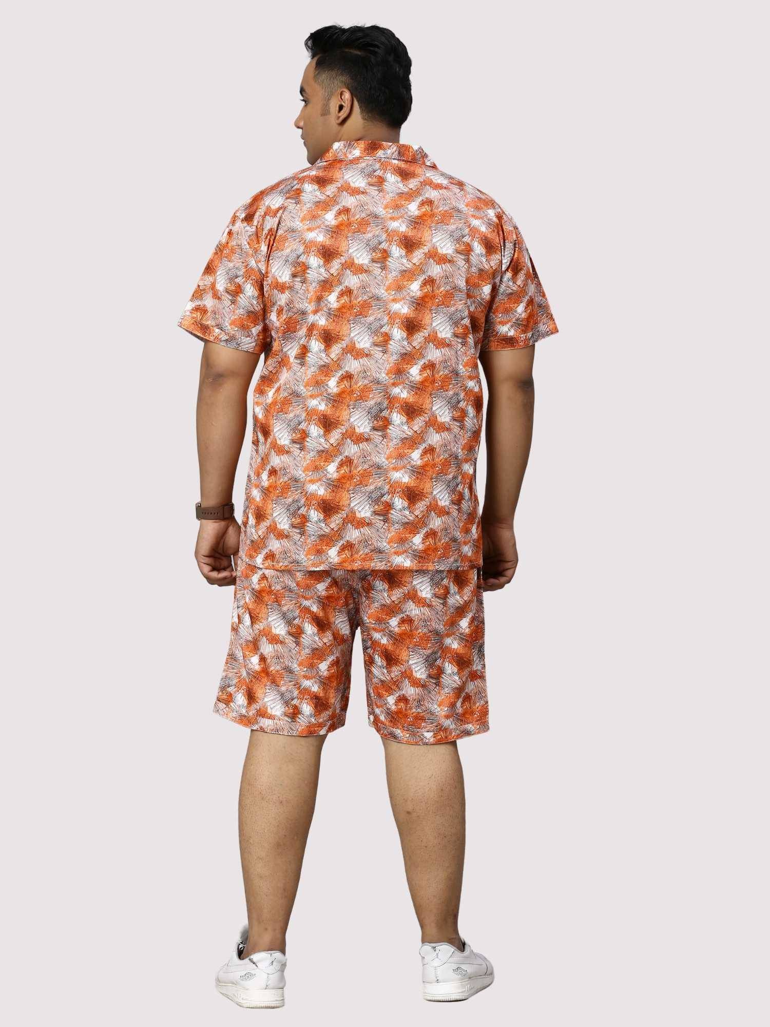 Sunrise Orange Digital Printed Half Co-Ords Men's Plus Size - Guniaa Fashions