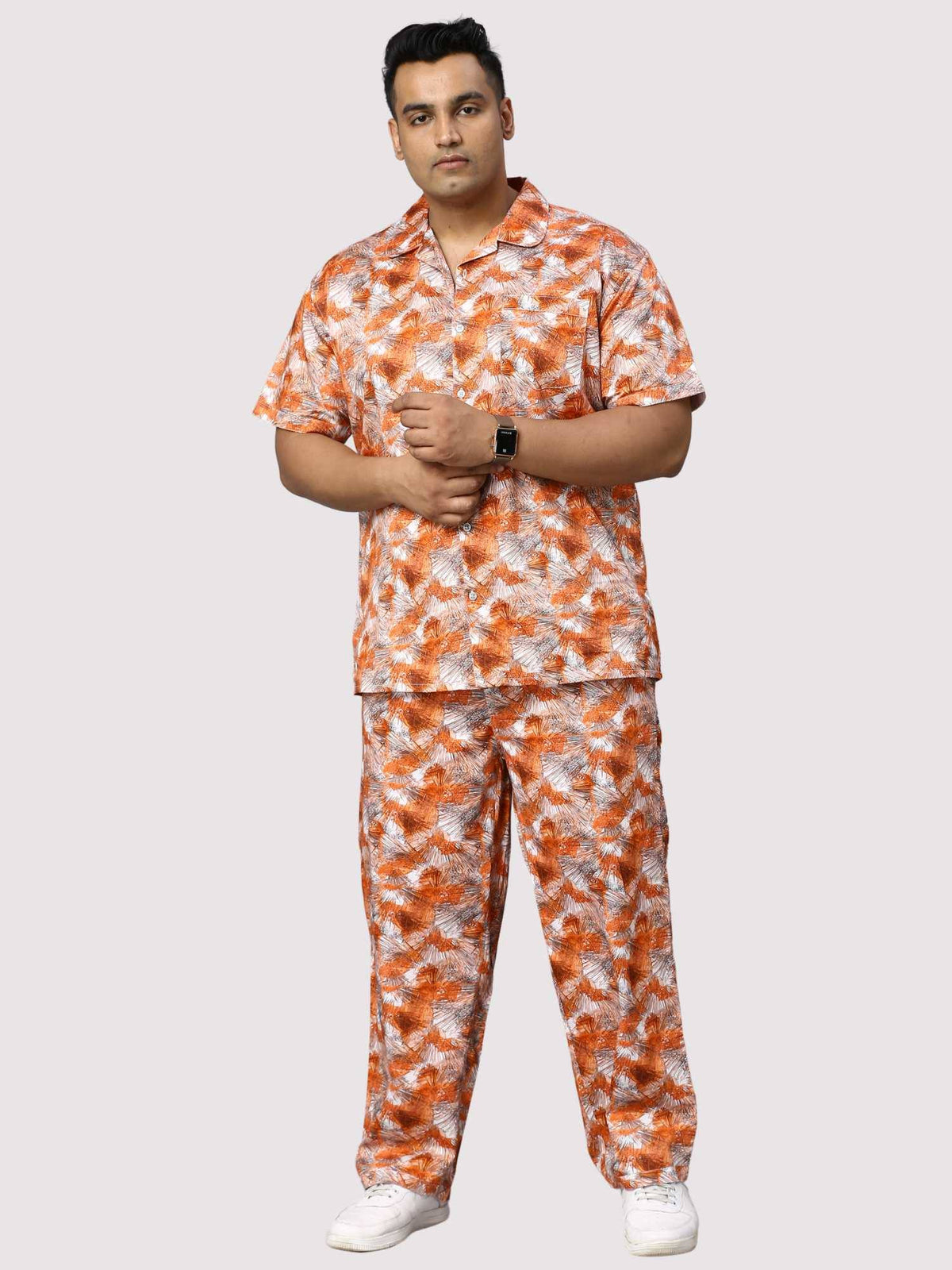 Sunrise Orange Men Digital Printed Full Co-Ords Men's Plus Size - Guniaa Fashions
