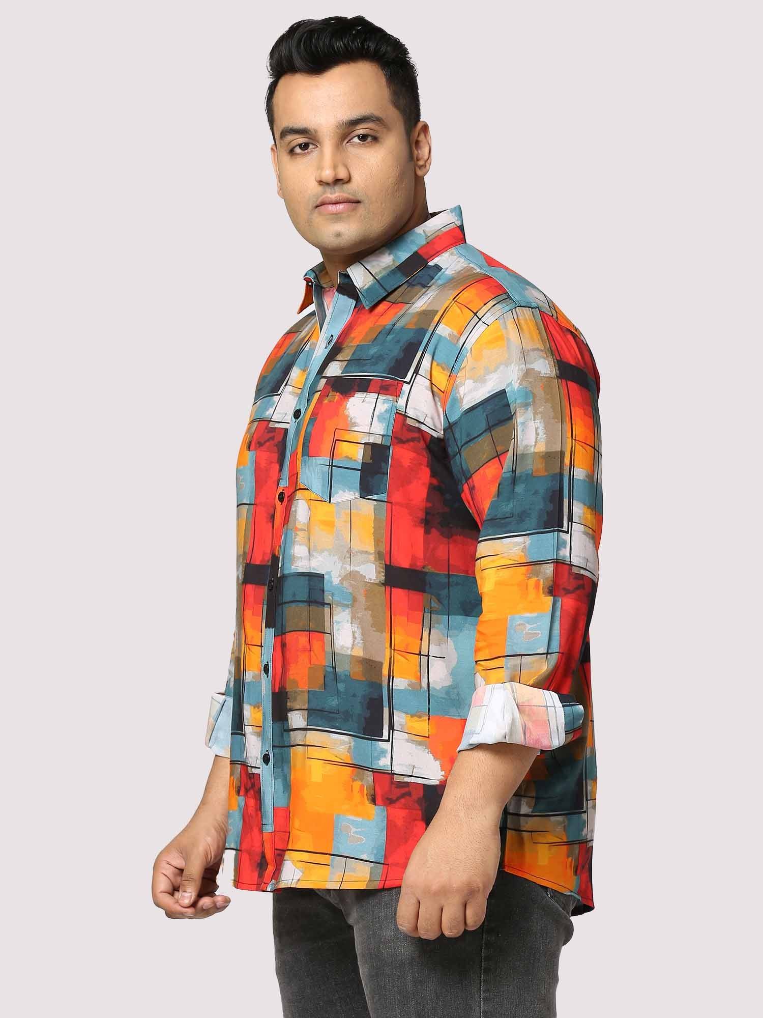 Sunset Strokes Digital Printed Full Sleeve Men's Plus Size - Guniaa Fashions