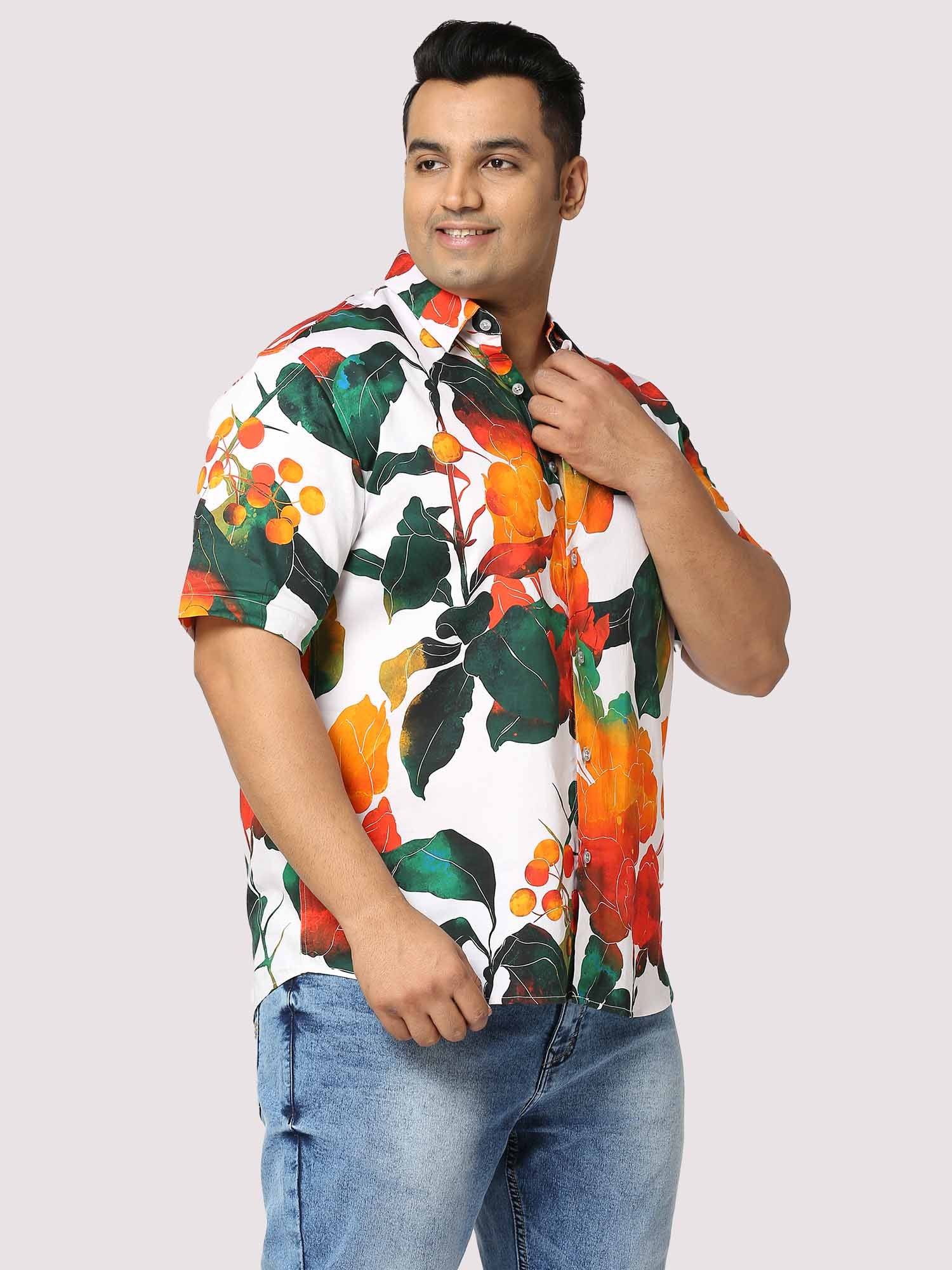 Sunshade Digital Printed Half Shirt Men's Plus Size - Guniaa Fashions