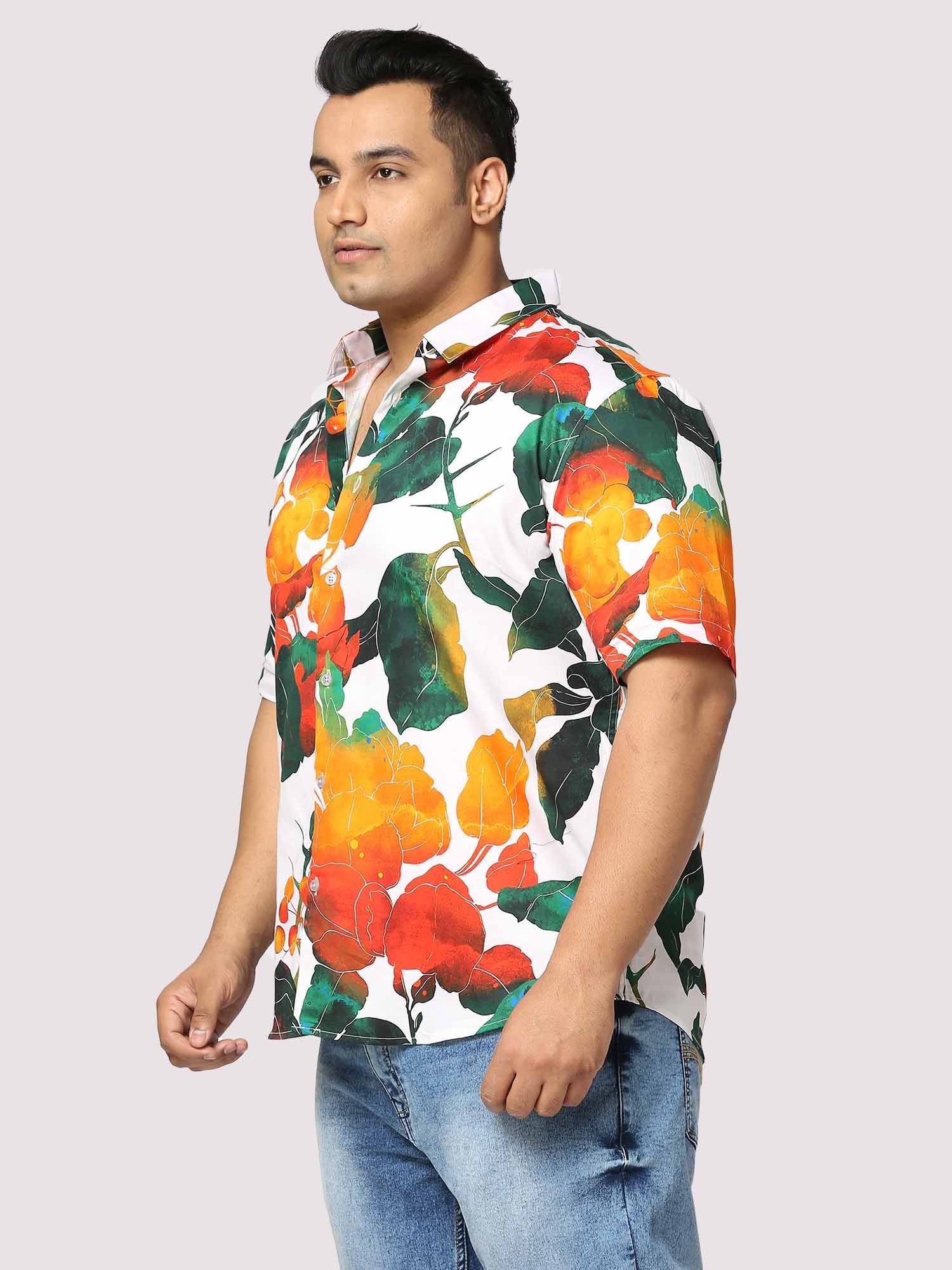 Sunshade Digital Printed Half Shirt Men's Plus Size - Guniaa Fashions