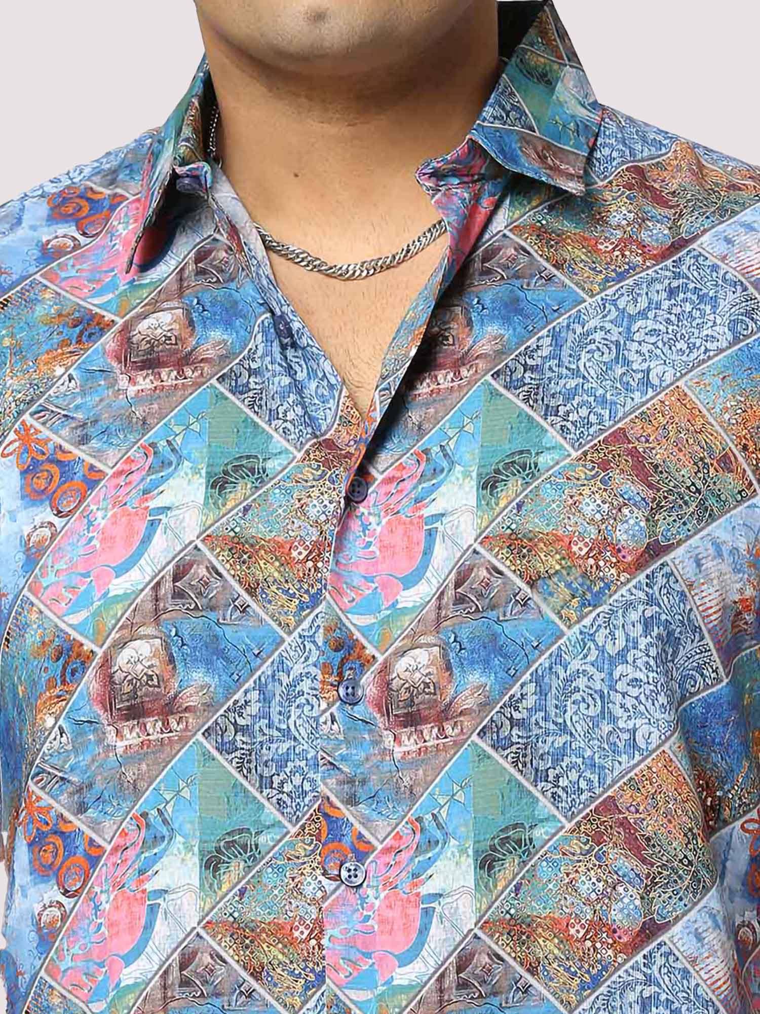 Tech Digital Printed Half Shirt Men's Plus Size - Guniaa Fashions