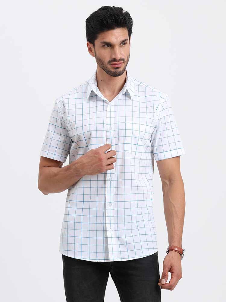 Thin Line Checks Printed Half Sleeve Shirt - Guniaa Fashions