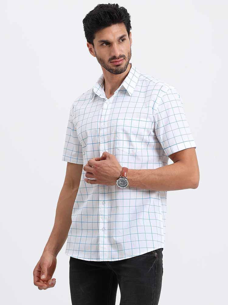 Thin Line Checks Printed Half Sleeve Shirt - Guniaa Fashions