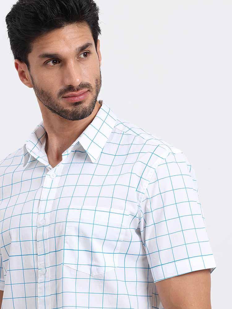 Thin Line Checks Printed Half Sleeve Shirt - Guniaa Fashions