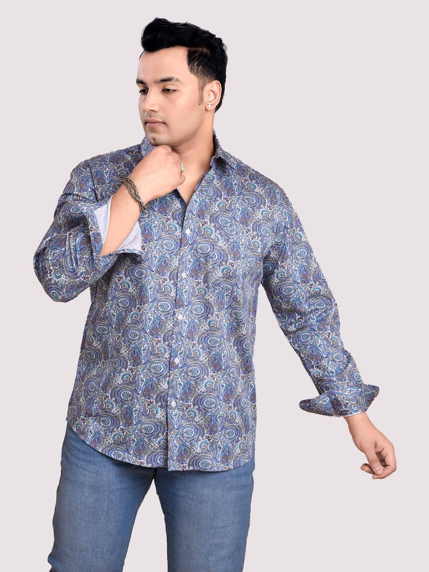 Tini Paisley Digital Printed Shirt Men's Plus Size - Guniaa Fashions