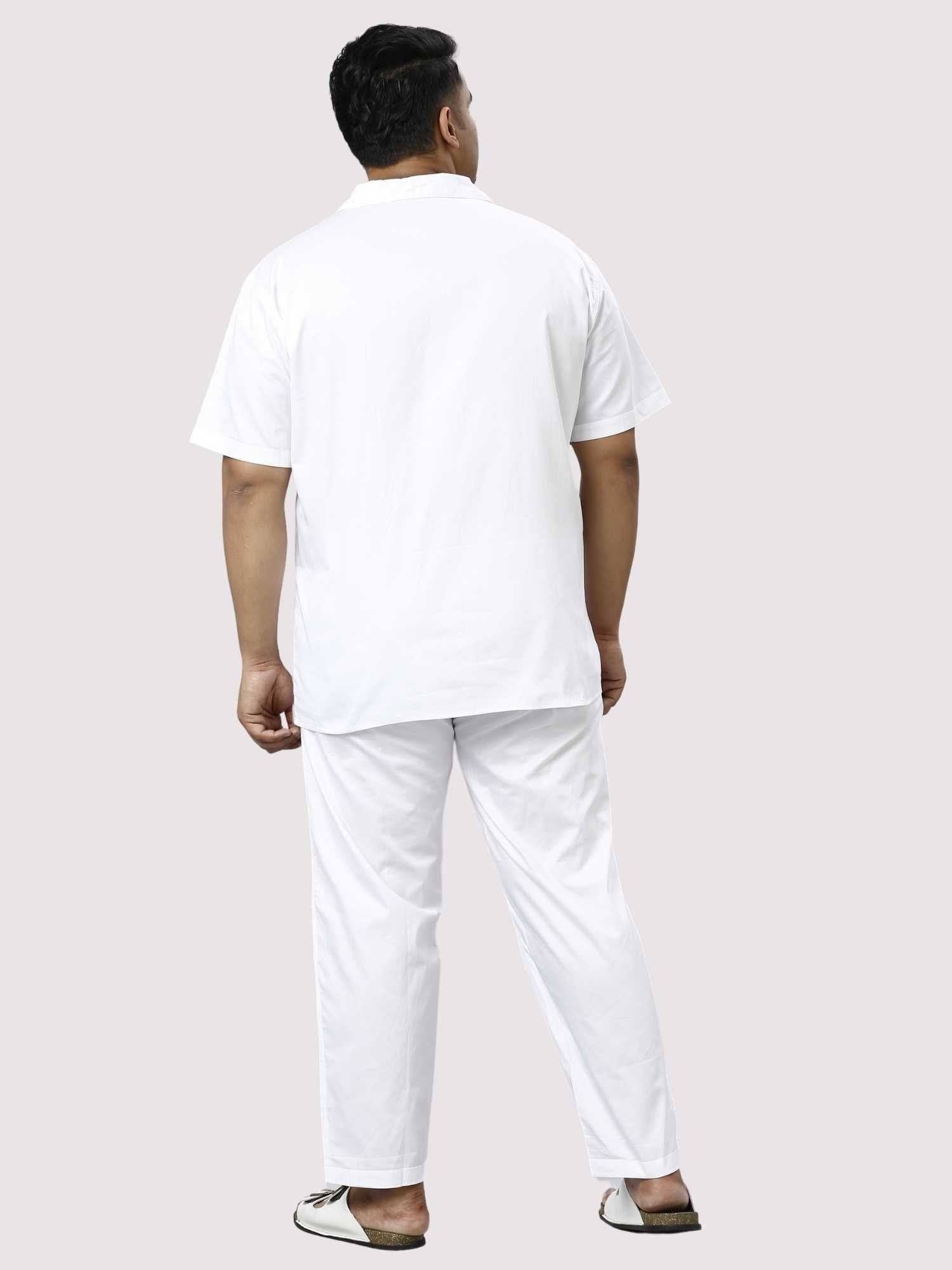 Titan Solid White Full Co-ords Set Men's Plus Size - Guniaa Fashions