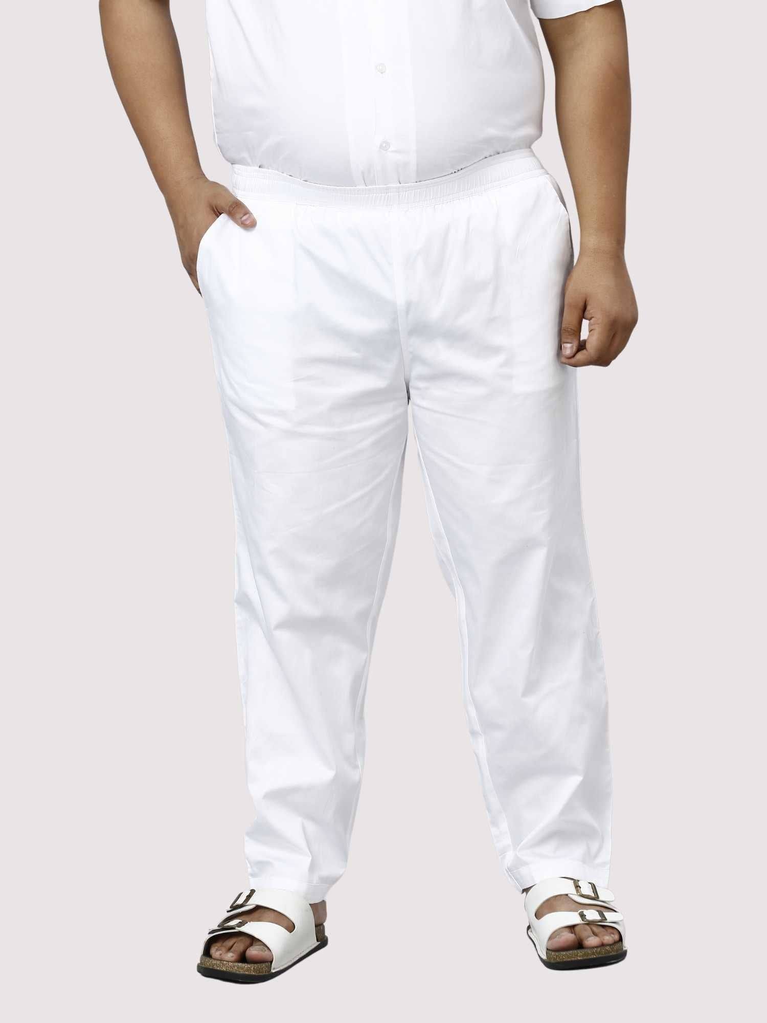 Titan Solid White Full Co-ords Set Men's Plus Size - Guniaa Fashions